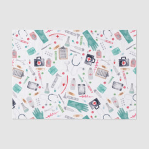 Medical Supplies in Watercolor Tissue Paper