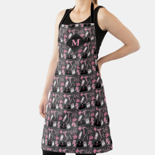 Medical Supply Pattern in Pink and Grey Apron