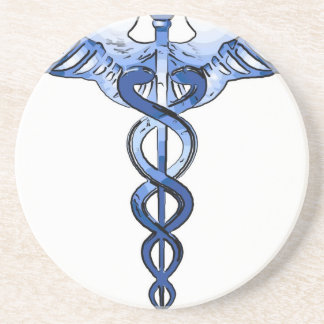 Medical Symbol Caduceus logo art Coaster
