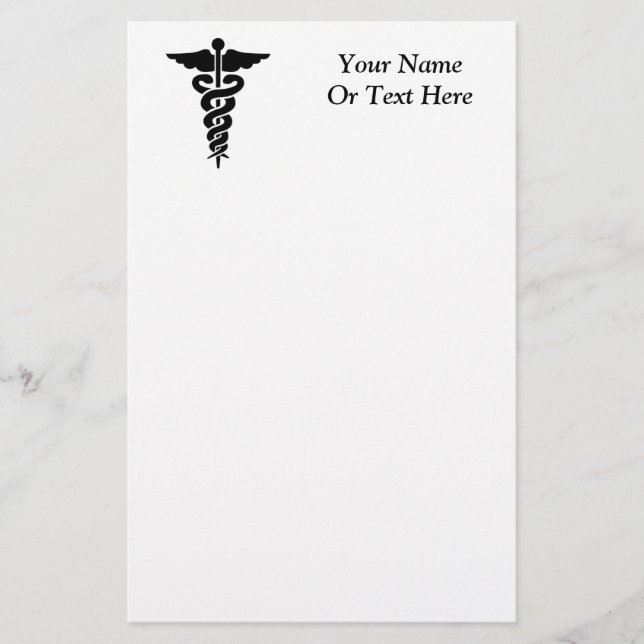 Medical Symbol Caduceus Stationery (Front)