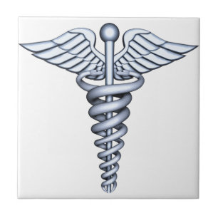 Medical Symbol Silver Tile