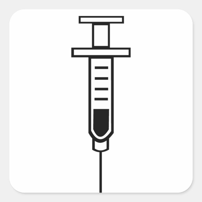 Medical Syringe Square Sticker (Front)