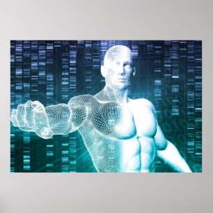 Medical Technology with Scientist Engineer on DNA Poster
