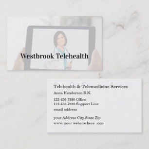 Medical Telehealth Telemedicine Services Business Card