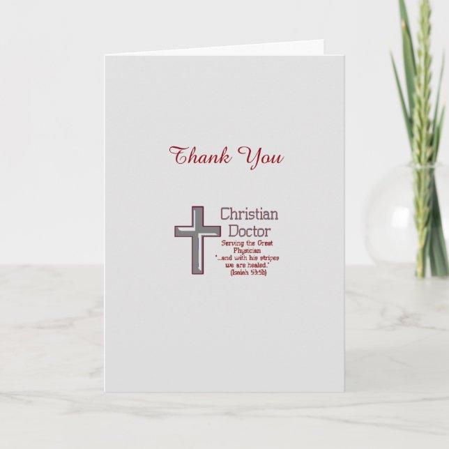 Medical Thank You Christian Doctor Card (Front)