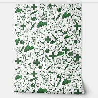 Medical Theme green Peel Stick Healthcare Decor