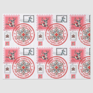 Medical-Themed Christmas Stamps and Holiday Clipar Tissue Paper