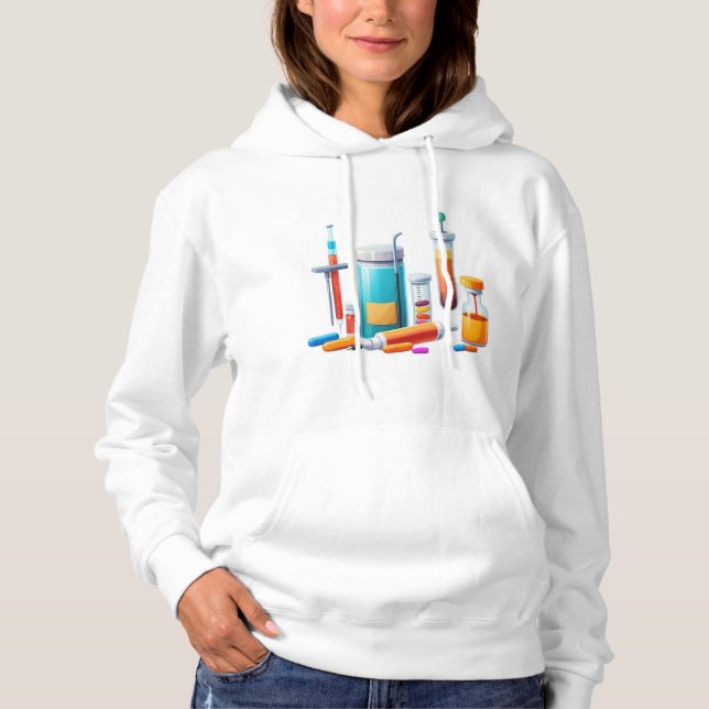 Medical Tools Cartoon Hoodie (Front)