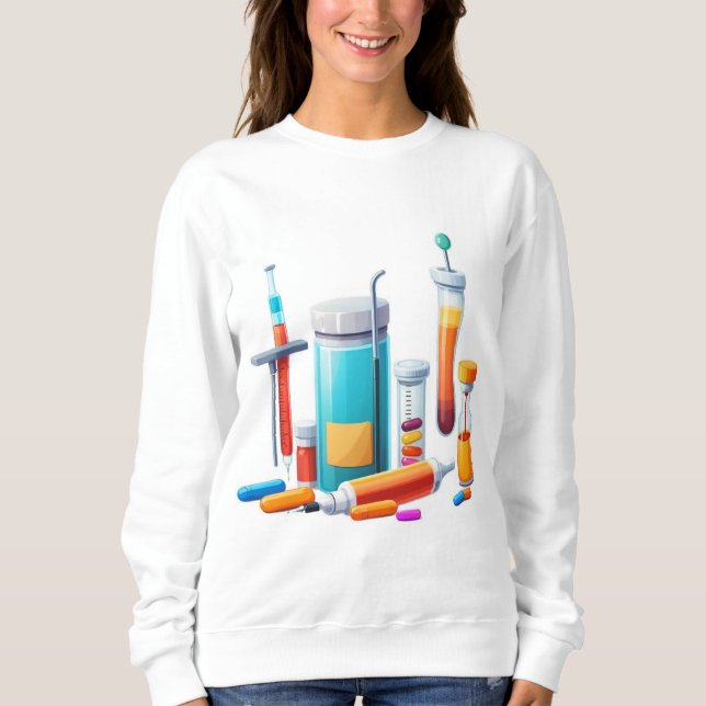 Medical Tools Cartoon Sweatshirt (Front)