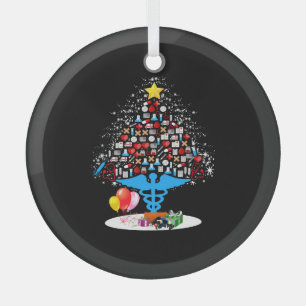 Medical Tools Christmas Tree Funny Nurse Christmas Glass Tree Decoration