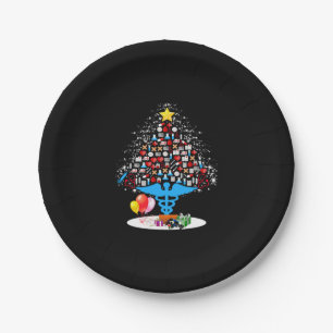 Medical Tools Christmas Tree Funny Nurse Christmas Paper Plate
