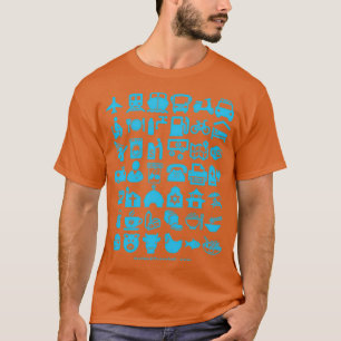Medical Tourism Health Travel Icons Blue T-Shirt