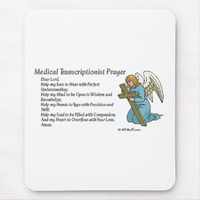 Medical Transcription Prayer Mouse Pad (Front)