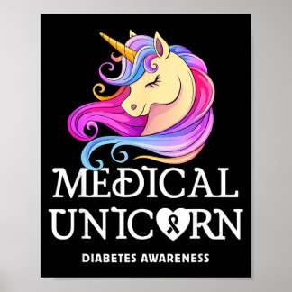 Medical Unicorn Diabetes Awareness Poster