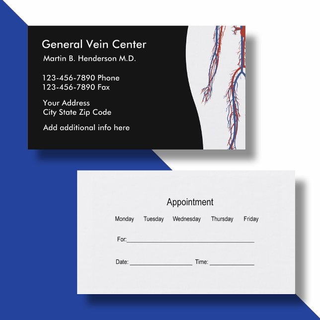 Medical Vein Centre Appointment Card (Creator Uploaded)
