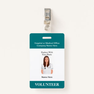 Medical Volunteer Hospital Photo ID Badges