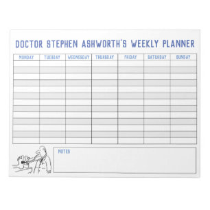 Medical Weekly Planner. Personalised Title. Notepad