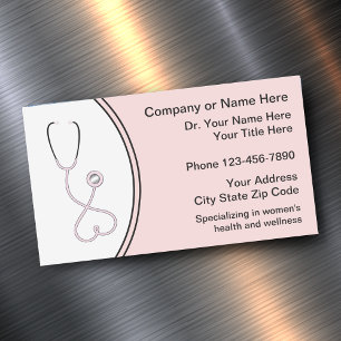 Medical Women's Health Doctor Magnetic Business Card
