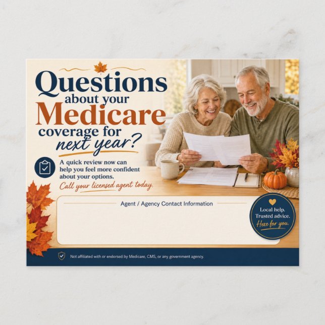 Medicare Agent Fall Client Reminder Postcard (Front)