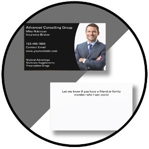Medicare Health Insurance Consultant Photo Business Card