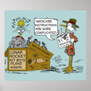 Medicare Joke Cartoon by Ric Leonard Poster