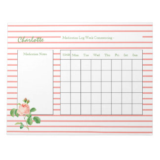 Medication Log Personalised Notepad