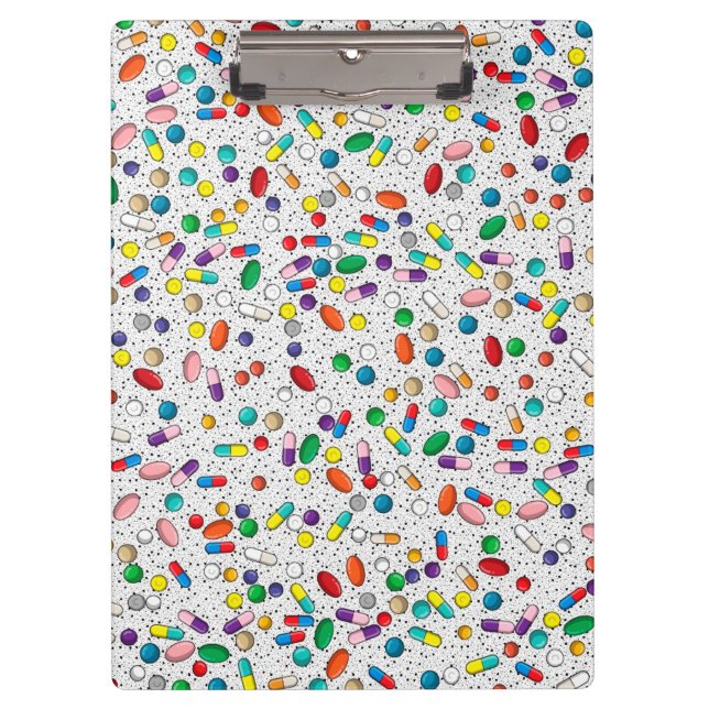 Medication Nurse Pharmacy Doctor Pill Design Clipboard (Front)