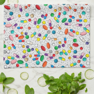 Medication Nurse Pharmacy Doctor Pill Design Tea Towel