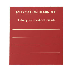 Medication Reminder Notepad