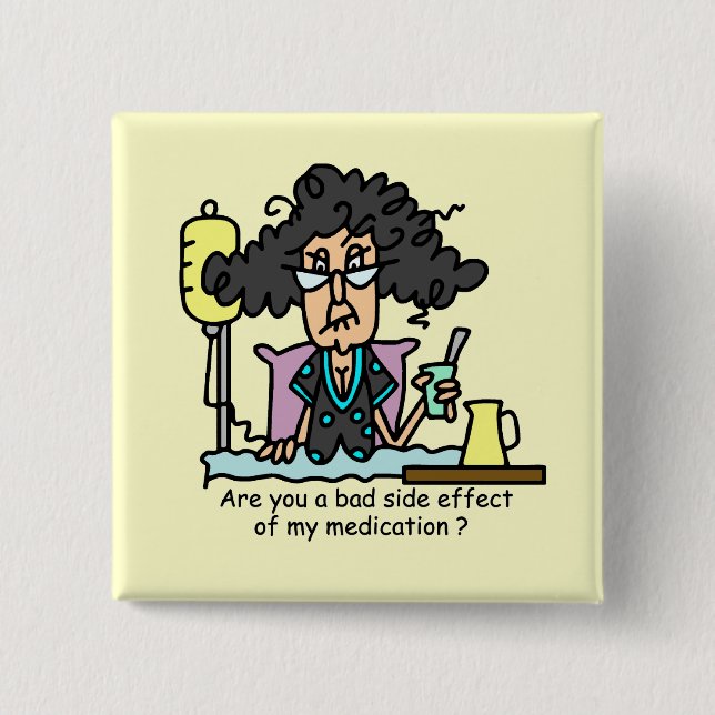 Medication Side Effect Dark Hair 15 Cm Square Badge (Front)