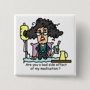Medication Side Effect Dark Hair 15 Cm Square Badge