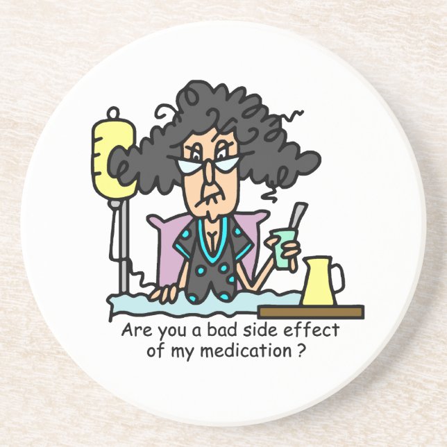 Medication Side Effect Dark Hair Coaster (Front)