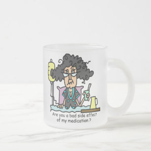 Medication Side Effect Dark Hair Frosted Glass Coffee Mug