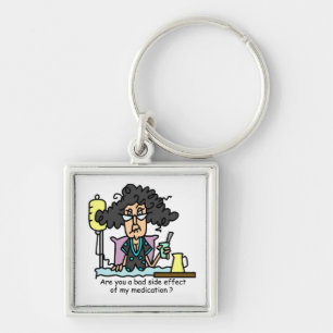 Medication Side Effect Dark Hair Key Ring
