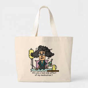 Medication Side Effect Dark Hair Large Tote Bag