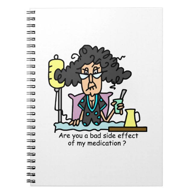 Medication Side Effect Dark Hair Spiral Notebook (Front)