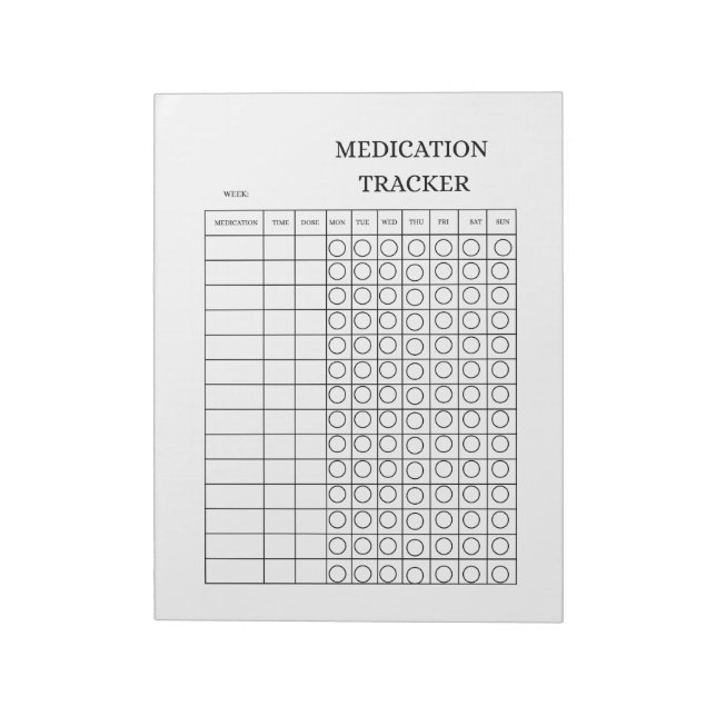 Medication Tracker Log Book Notepad (Rotated)