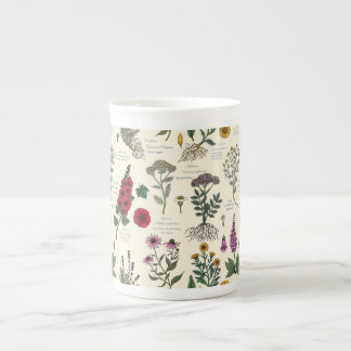 Medicinal Garden Herbarium on off white Bone China Mug