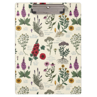 Medicinal Garden Herbarium on off white Clipboard