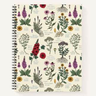 Medicinal Garden Herbarium on off white Notebook