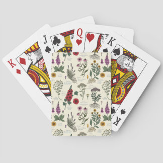 Medicinal Garden Herbarium on off white Playing Cards
