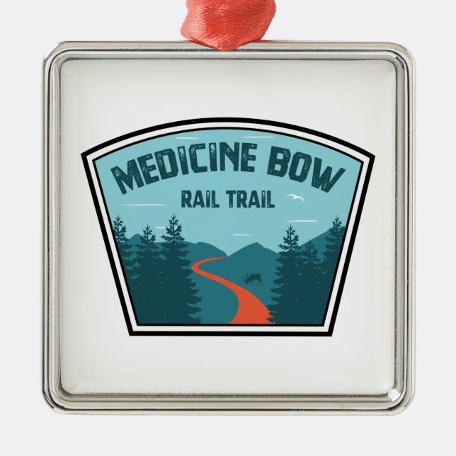 Medicine Bow Rail Trail Metal Tree Decoration (Front)
