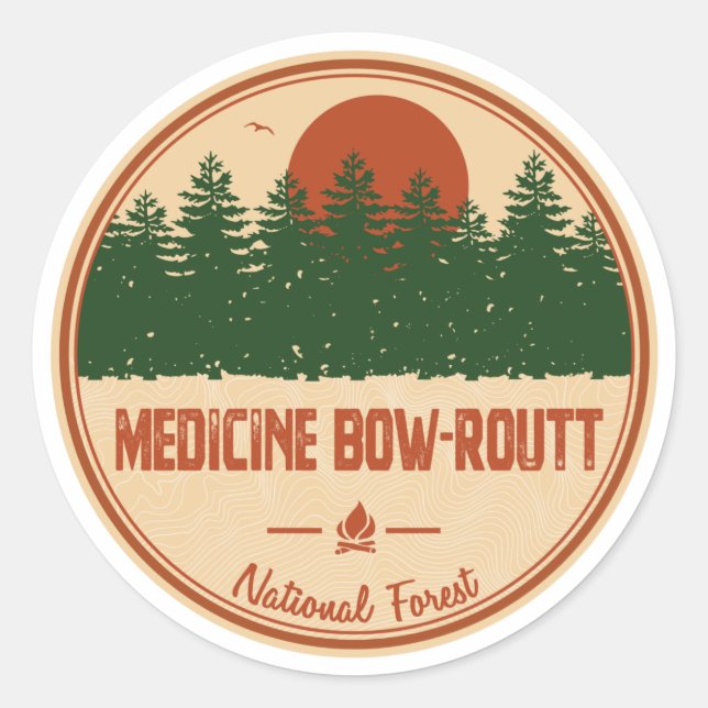 Medicine Bow-Routt National Forest Classic Round Sticker (Front)