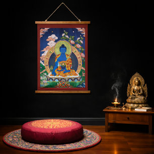 Medicine Buddha Tibetan Buddhist Thangka Art Hanging Tapestry