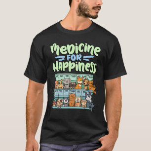 medicine for happiness pill box animals dog breeds T-Shirt