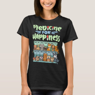 medicine for happiness pill box animals dog breeds T-Shirt