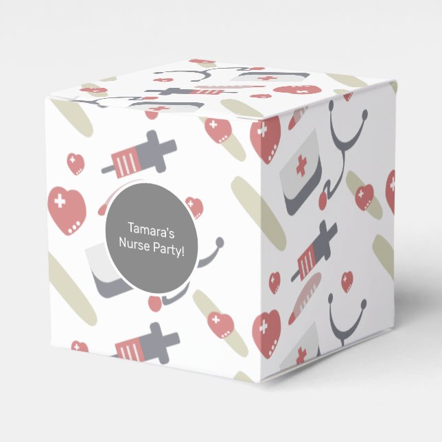 Medicine Graduation Party Nurse Practioner Pattern Favour Box (Front Side)