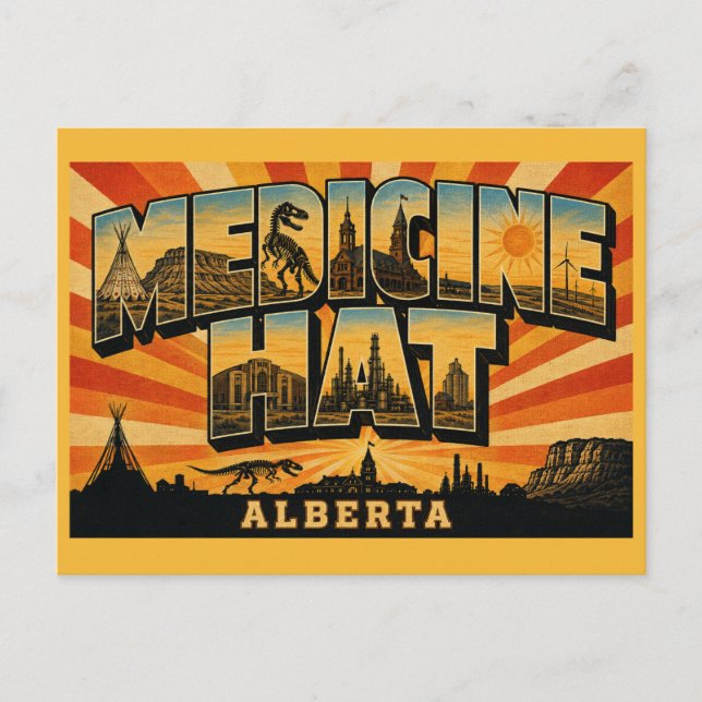 Medicine Hat Alberta Sunshine City Postcard (Front)