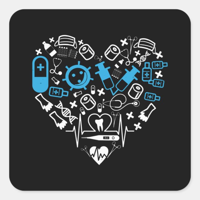Medicine - Heart From Medicine Equipment Square Sticker (Front)