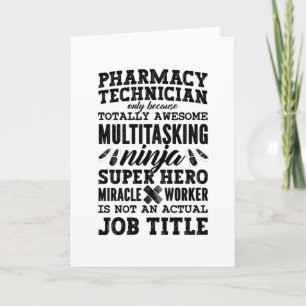 Medicine Hero Tech Pharmacist Pharmacy Technician Card